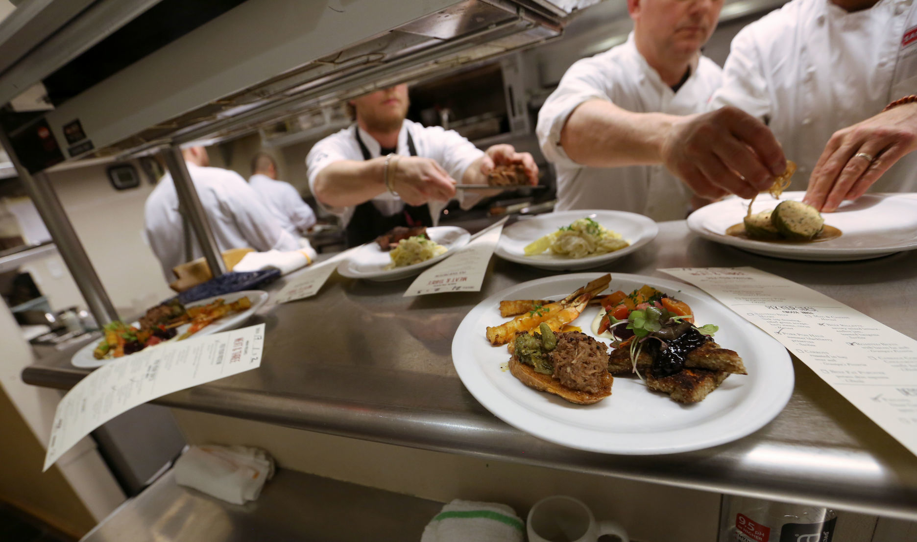 Crowded kitchen